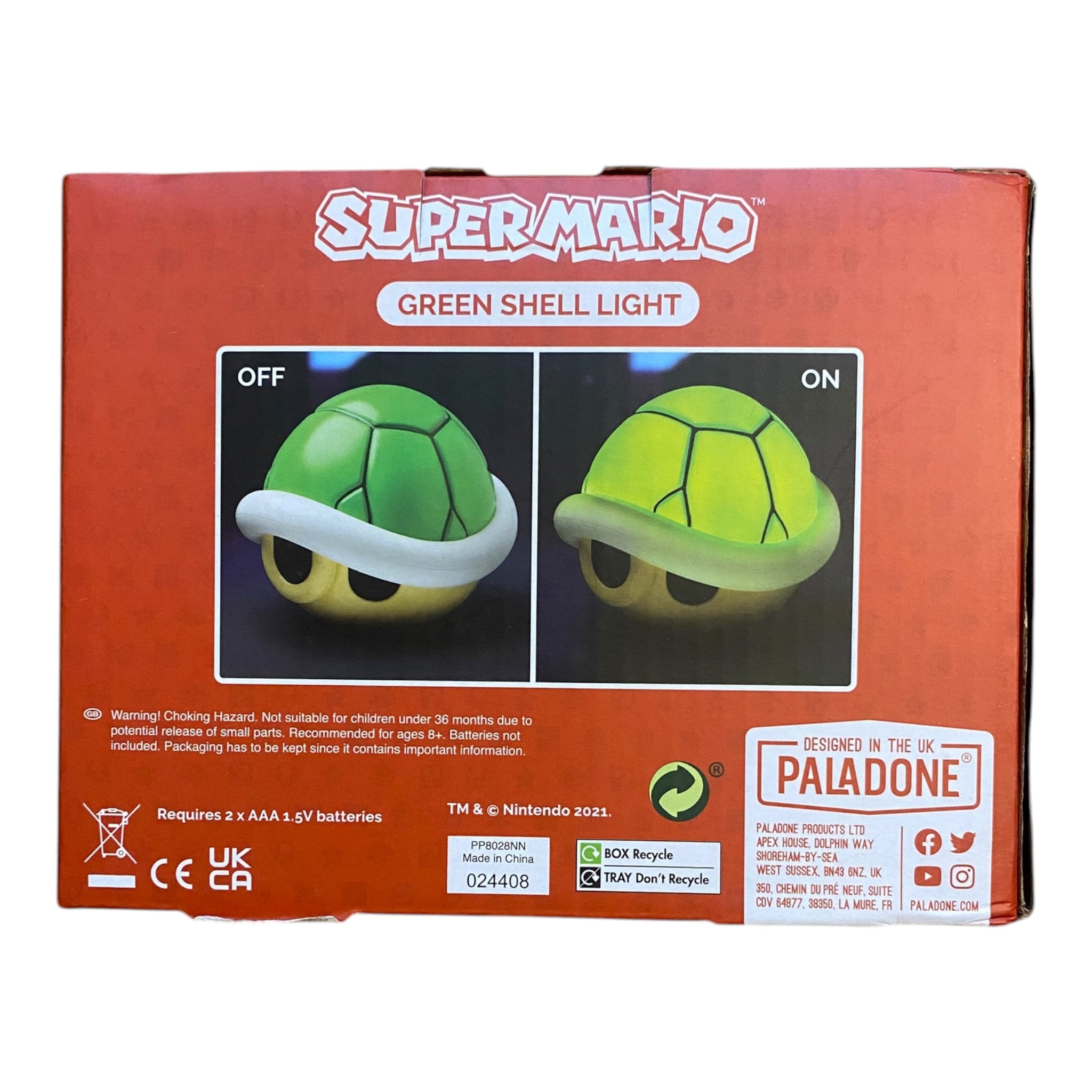 NINTENDO SUPER MARIO LAMPE CARAPACE VERTE AVEC SON OFFICIEL