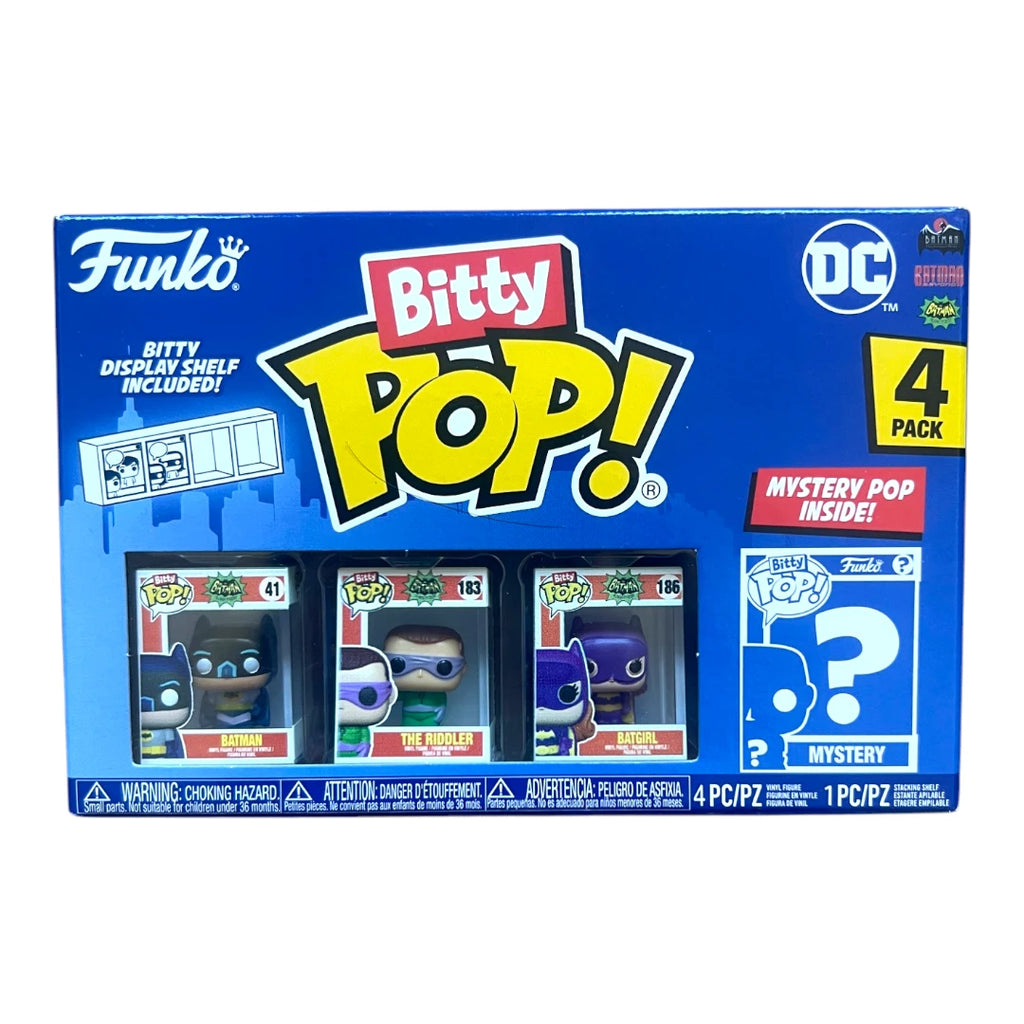 Funko Bitty Pop - Pack de 4 figurines : Batman, Riddler, Batgirl & Mystery