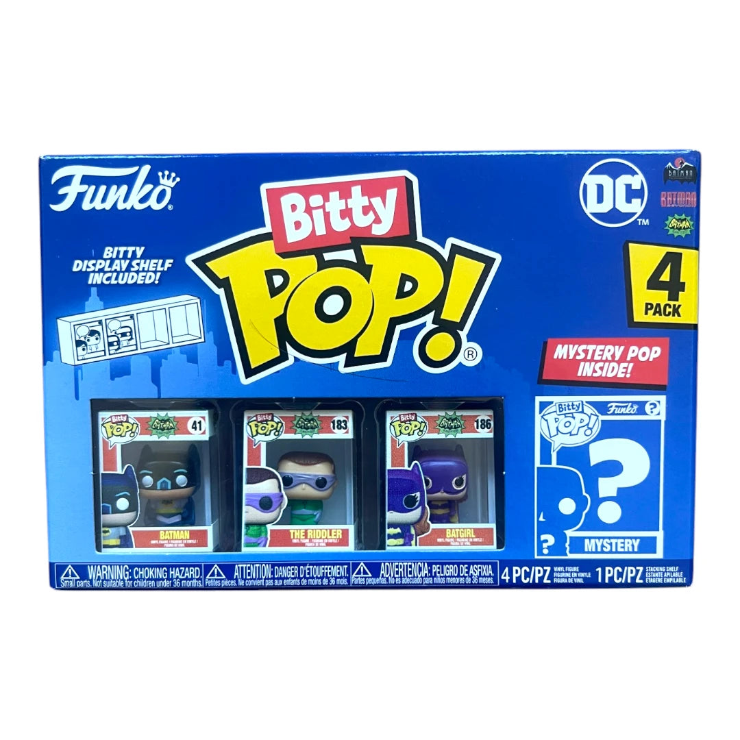 Funko Bitty Pop - Pack de 4 figurines : Batman, Riddler, Batgirl & Mystery