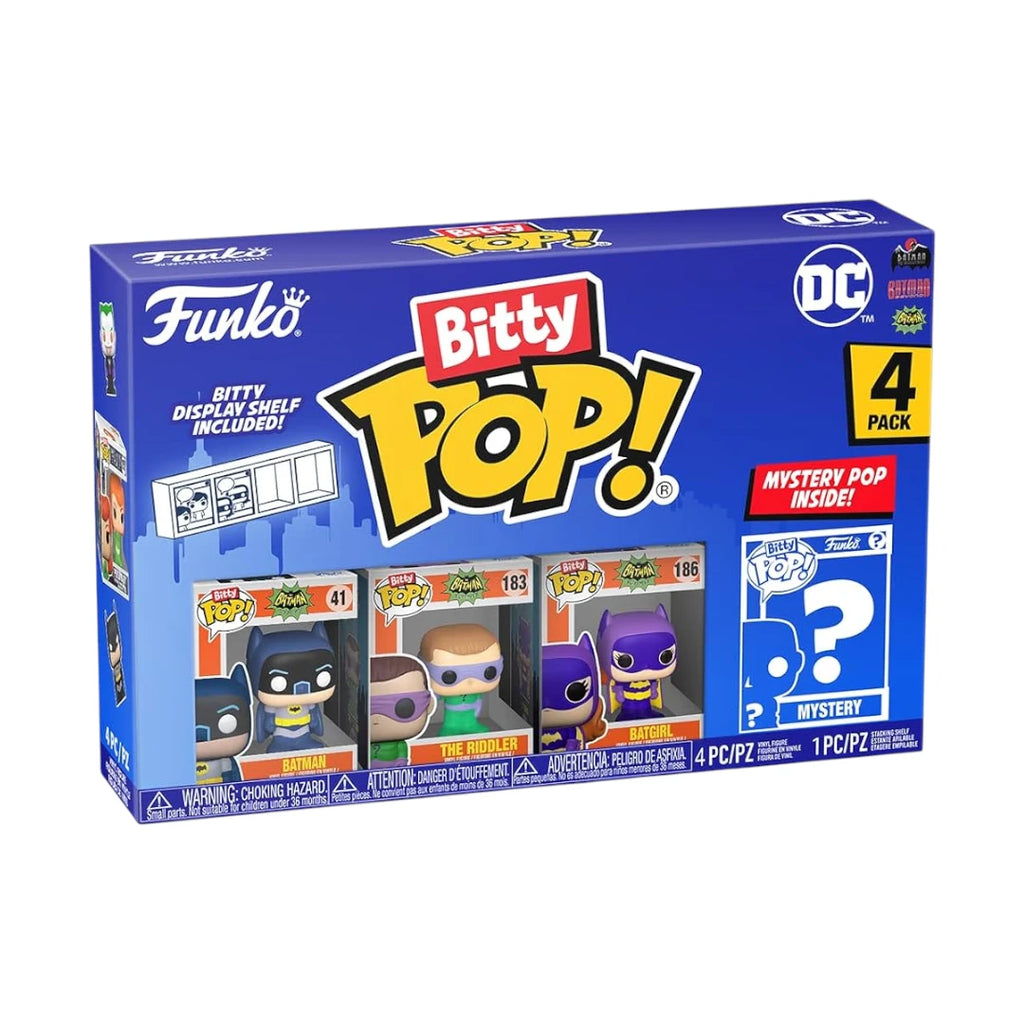 Funko Bitty Pop - Pack de 4 figurines : Batman, Riddler, Batgirl & Mystery