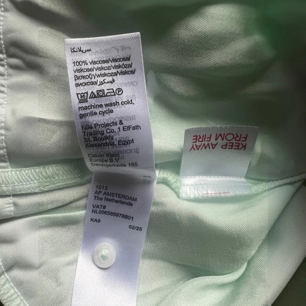 Calvin Klein - Débardeur Femme satin vert pastel
