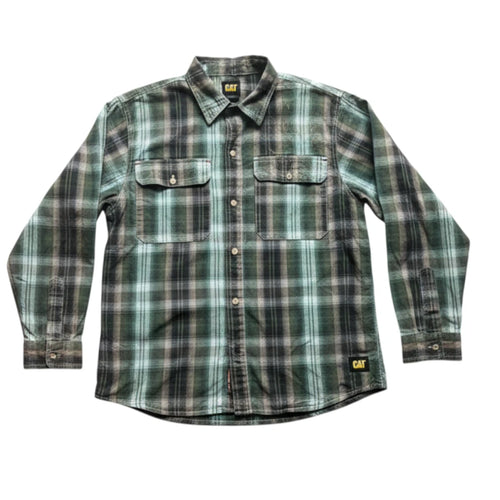 Caterpillar - Chemise CAT à carreaux verte et grise – Enfant 14 ans
