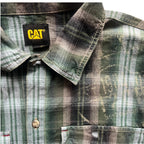 Caterpillar - Chemise CAT à carreaux verte et grise – Enfant 14 ans