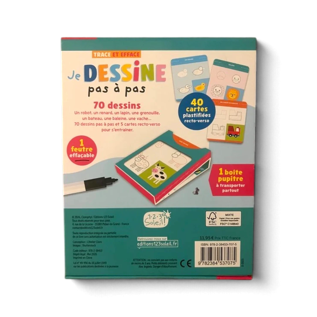 Je dessine pas à pas – 70 dessins – Coffret créatif