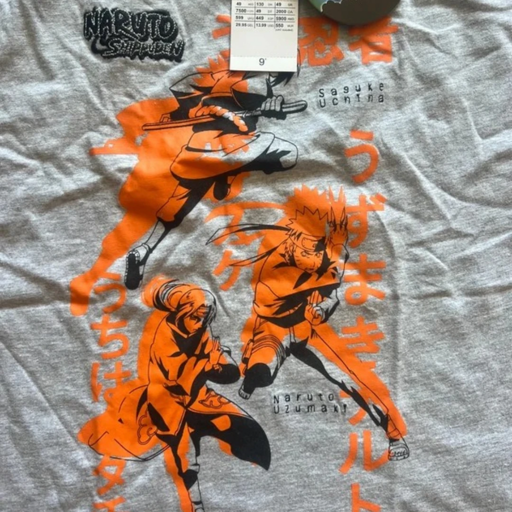 Kiabi - T-shirt Naruto Shippuden gris – Naruto, Sasuke & Sakura
