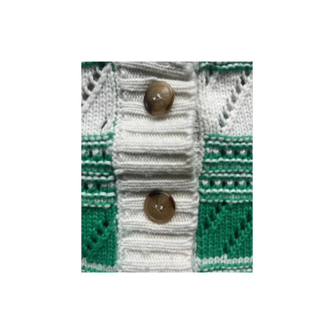 Ganni – Gilet pour femme en laine - Vert/écru
