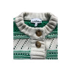 Ganni – Gilet pour femme en laine - Vert/écru