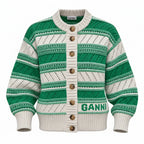 Ganni – Gilet pour femme en laine - Vert/écru