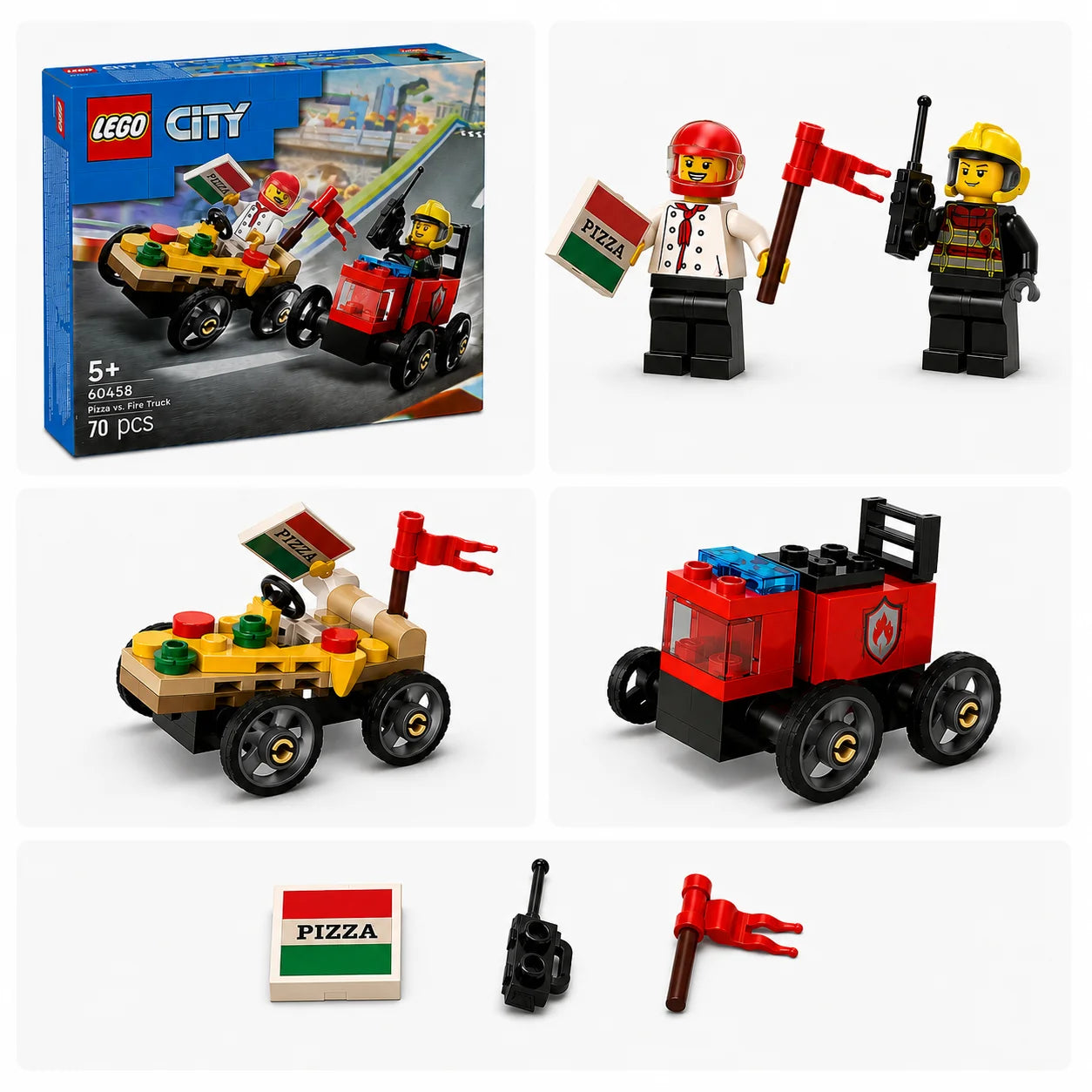 LEGO City 60458 Pizza contre camion de pompiers