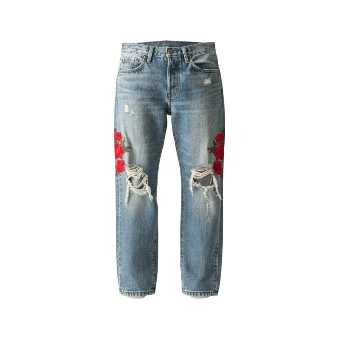 Levi's 501T – Jean Femme Brodé Roses W27 L26