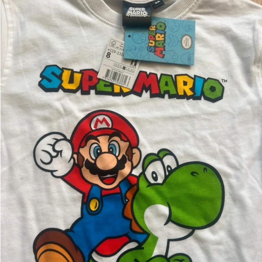 T-shirt Enfant - Super Mario & Yoshi blanc