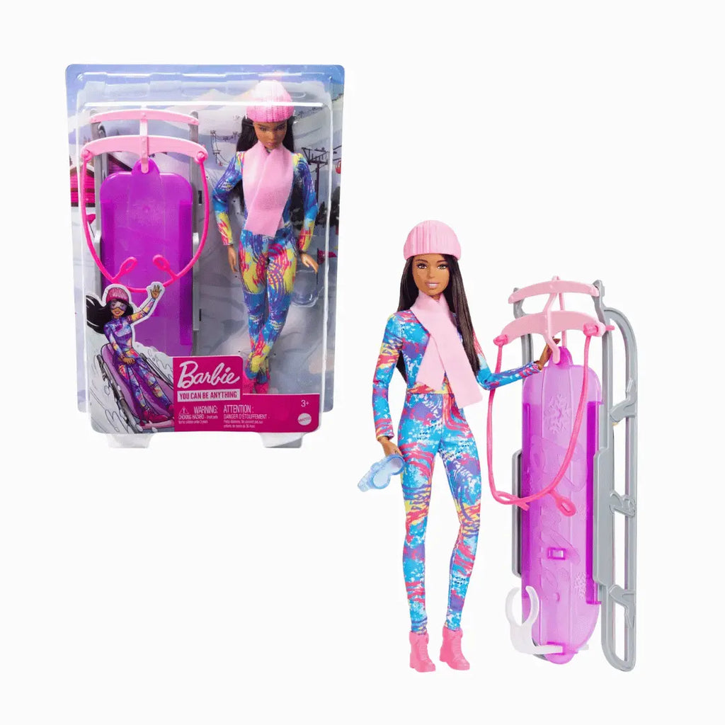 Barbie "You Can Be Anything" - Mattel - Poupée, Luge & Tenue Hiver