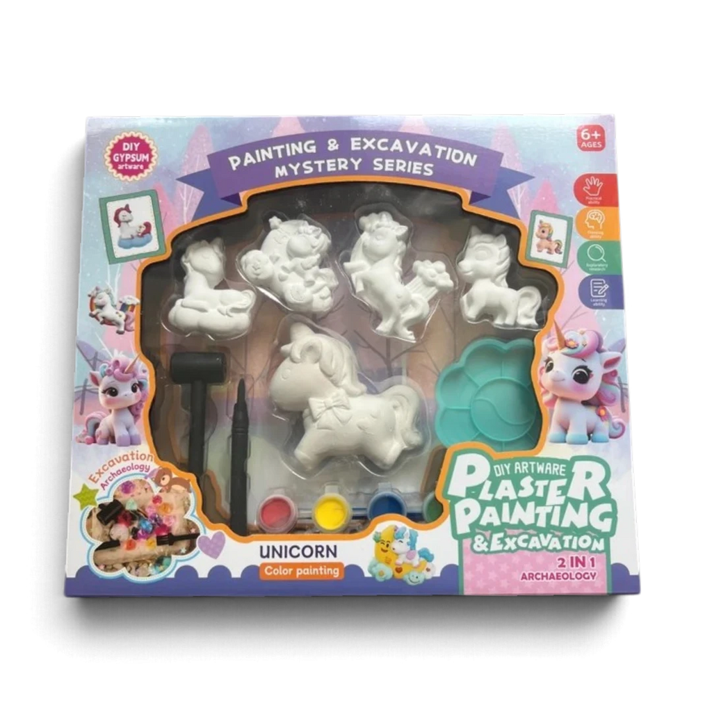 Diy Artware - Kit créatif Licorne – Peinture & Fouille archéologique