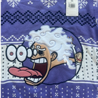 One Piece x Celio - Pull de Noël Luffy mauve et blanc