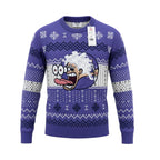 One Piece x Celio - Pull de Noël Luffy mauve et blanc