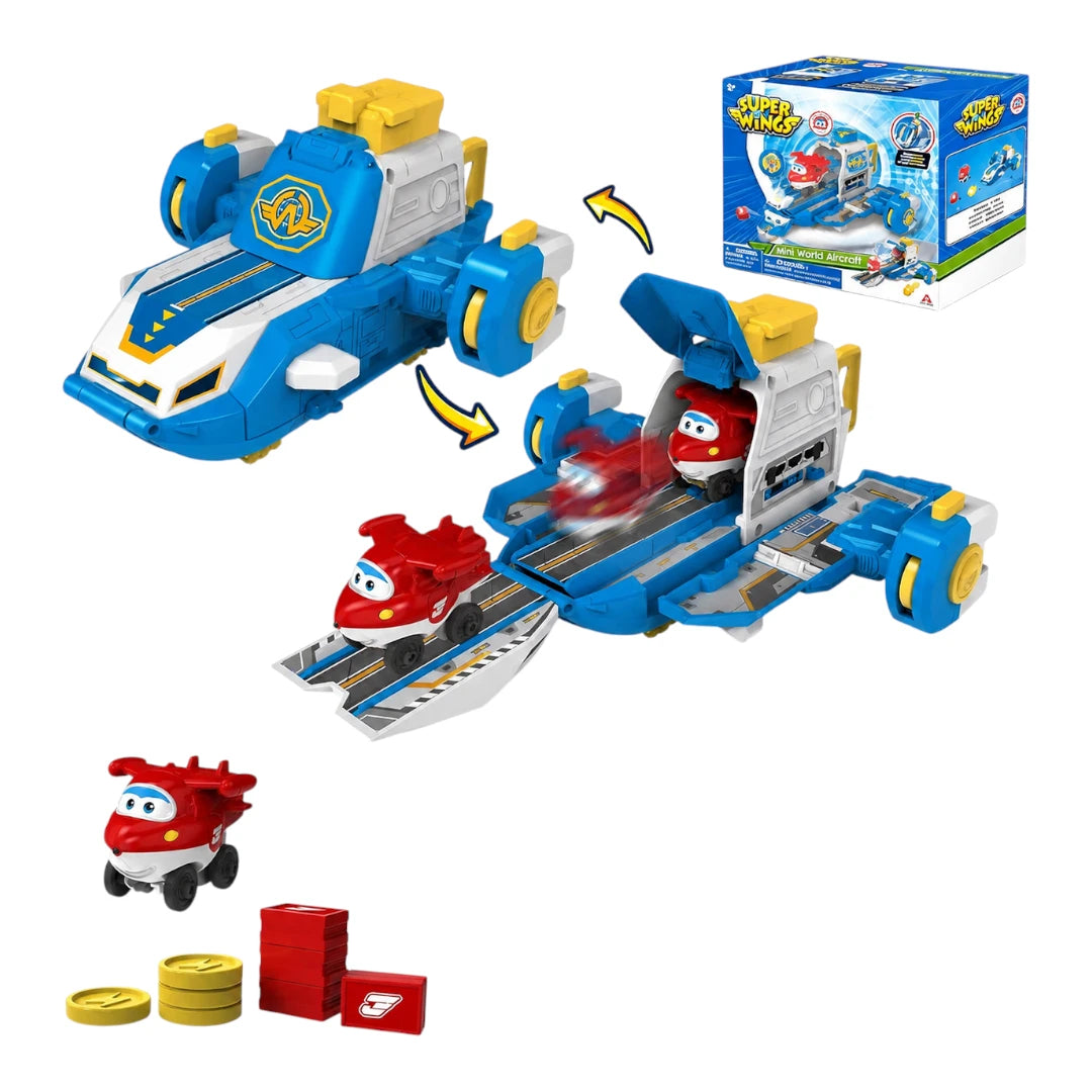 Super Wings – World Aircraft Playset – Avion transformable avec figurine Jett