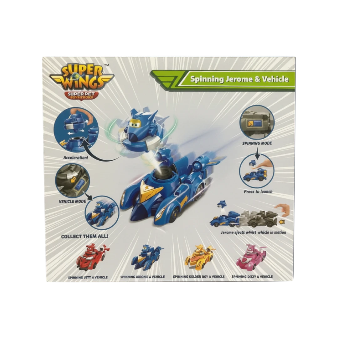 Super Wings – Jerome – Véhicule & Toupie Spinning