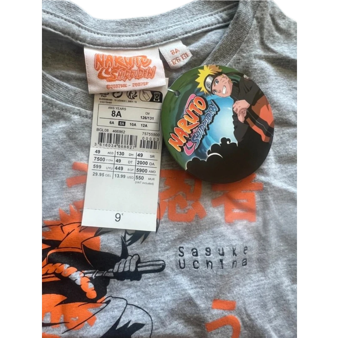 Kiabi - T-shirt Naruto Shippuden gris – Naruto, Sasuke & Sakura